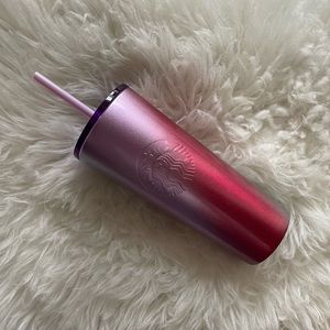 ⭐️SALE⭐️ Starbucks Holiday 2021 Pink Purple Glitter Ombré Stainless Steel